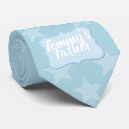 Stars on Blue for New Dad of a Boy Stropdas (Opgerold)
