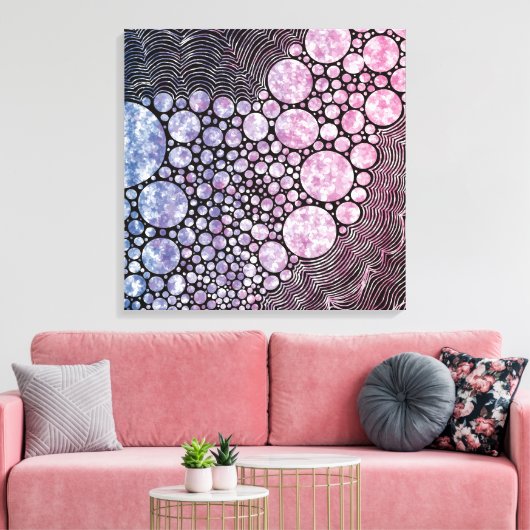 Stars orbs en cirkels abstract ontwerp canvas afdruk (Insitu (Woonkamer))