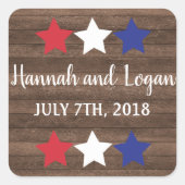 Stars patriotiques Rustique Quart juillet Stickers (Devant)