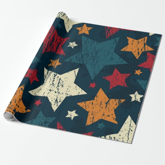 Stars patroon cadeaupapier (Uitgerold)
