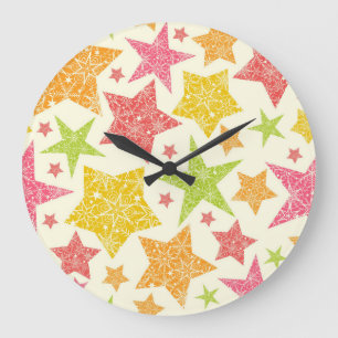 Stars patroon grote klok