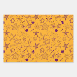 Stars patroon inpakpapier vel