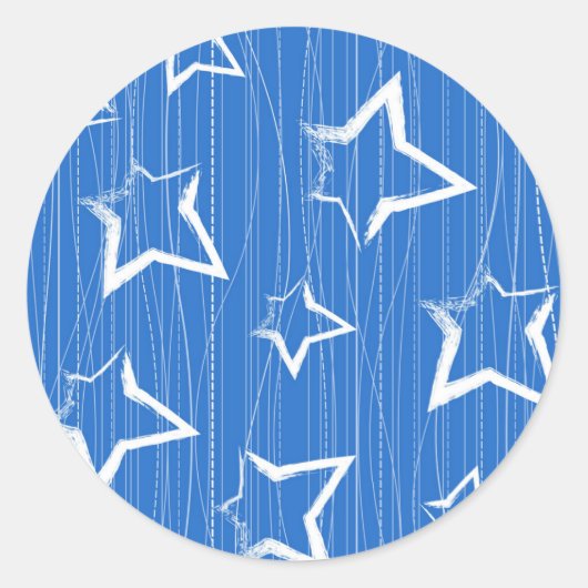 Stars patroon ronde sticker (Voorkant)