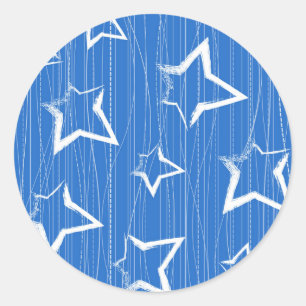 Stars patroon ronde sticker