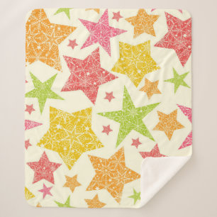 Stars patroon sherpa deken