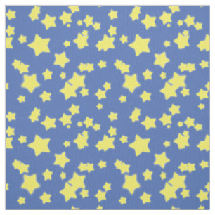 STARS-patroongeel op blauwe weefsels Stof