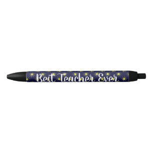 Stars Pattern Best Teacher Ever Blauwe Inkt Pen