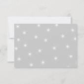 Stars Pattern in Grey and White Quinceanera RSVP Kaartje (Achterkant)