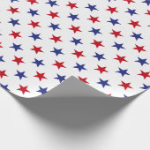 Stars Pattern (rood, wit en blauw) Cadeaupapier (Hoek)