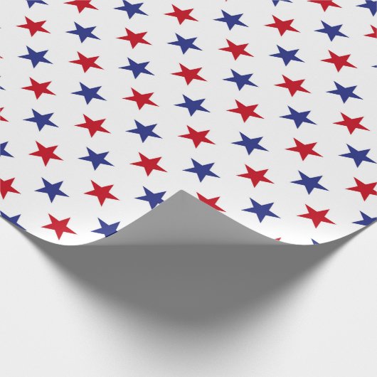 Stars Pattern (rood, wit en blauw) Cadeaupapier (Hoek)