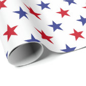 Stars Pattern (rood, wit en blauw) Cadeaupapier (Rol Hoek)