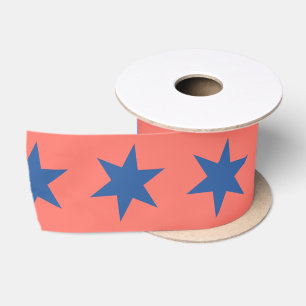 Stars Pattern Trending Colors Coral Blue Lint