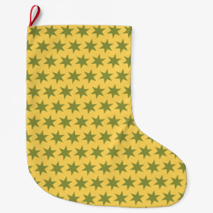 Stars Pattern Trending Colors Gold Green Yellow Grote Kerstsok