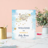 Stars Planet Clouds Blue Baby shower Acryl Bord (Huwelijk)