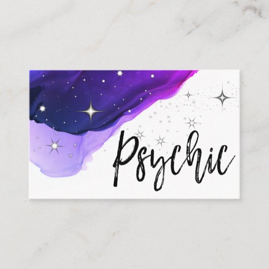 *~* Stars Psychisch Middelgrote Waterverf Paars Visitekaartje (Voorkant)