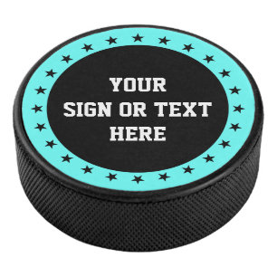 Stars Ring & Dot black + kleur, teken of tekst Hockey Puck