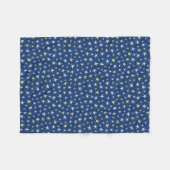 Stars Space Pattern Retro 1960s Geometric Blue Fleece Deken (Voorkant (Horizontaal))