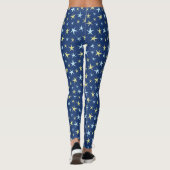 Stars Space Pattern Retro 1960s Geometric Blue Leggings (Achterkant)