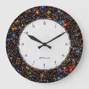 Stars & Sparkles Cool Deep Space Patroon Grote Klok