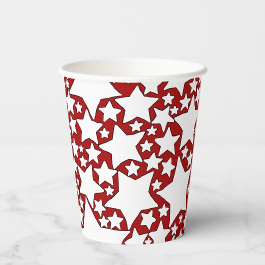 Stars, Stars, Stars in Red and White Papieren Bekers (Achterkant)