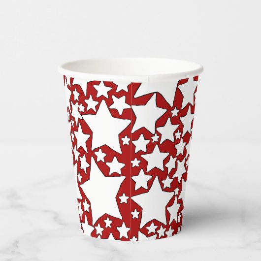 Stars, Stars, Stars in Red and White Papieren Bekers (Rechts)