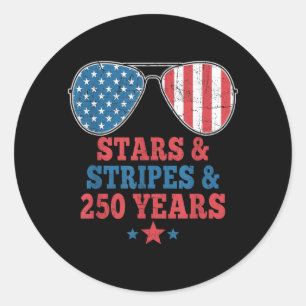 Stars Strepen 250 Jaar Verjaardag USA Mannen Vrouw Ronde Sticker