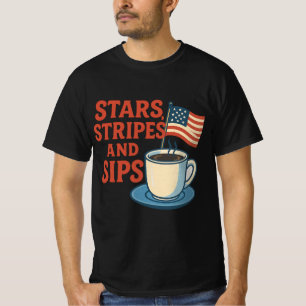 Stars, Strepen, en Slokken   Retro Amerikaanse Kof T-shirt