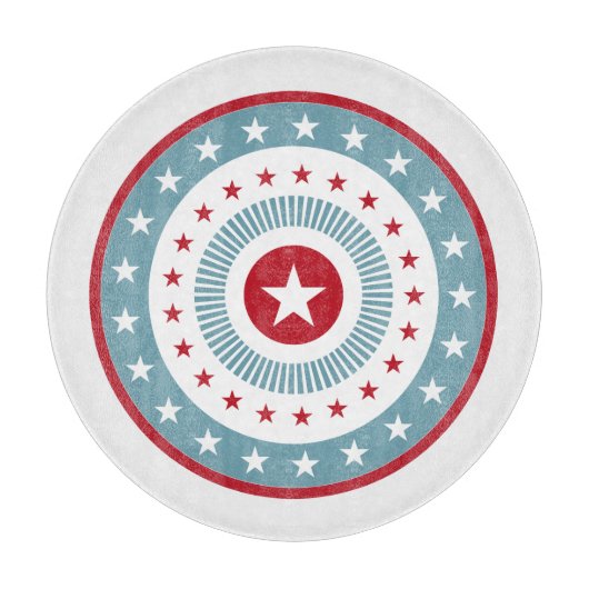 Stars & Stripes 4e juli Glazen Raad Snijplank (Voorkant)