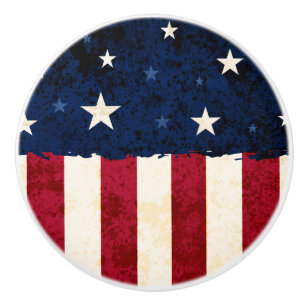 Stars & Stripes Americana Style USA Flag Patriotic Keramische Knop