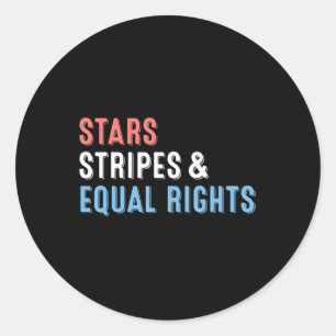 Stars stripes and Equal rights 4e juli Vrouwen Ronde Sticker