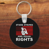 Stars stripes and Equal rights 4e juli vrouwen Sleutelhanger (Voorkant)