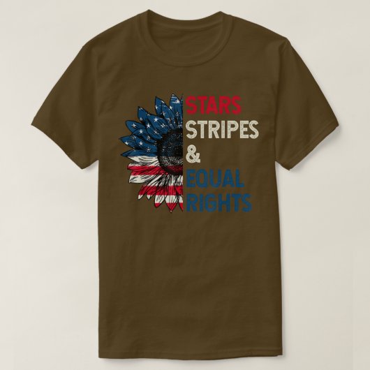 Stars stripes and Equal rights 4e juli Vrouwen T-shirt (Design voorkant)