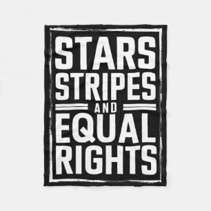 Stars stripes and Equal Rights 4th of Juli Feminis Fleece Deken