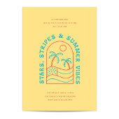 Stars Stripes and Summer Vibes Juli 4e BBQ Partij Kaart