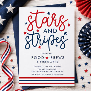 Stars & Stripes BBQ-uitnodiging Kaart