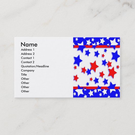 STARS & STRIPES CARTE DE VISITE ROUGE, BLANC & BLE (Devant)