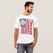 Stars, Stripes en Baseball T-shirt Style (Voorkant volledig)