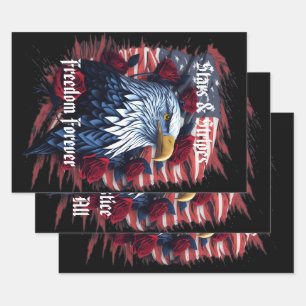 Stars & Stripes Freedom Forever Eagle American Inpakpapier Vel