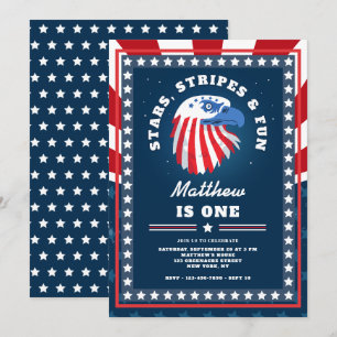Stars Stripes & Fun All American 1st Verjaardag Kaart