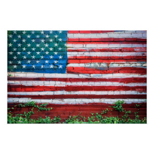 Stars & Stripes Graffiti Vlag Perfect Poster