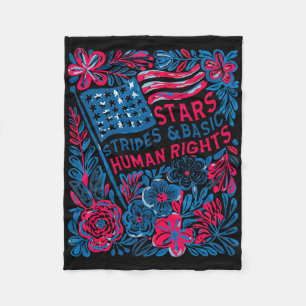 Stars Stripes Mensenrechten 4 juli Bloem Amerikaan Fleece Deken