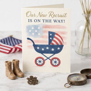 Stars & Stripes Militaire Baby Shower Uitnodiging