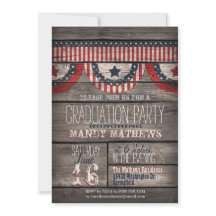 Stars & Stripes op Rustic Wood Graduation Party
