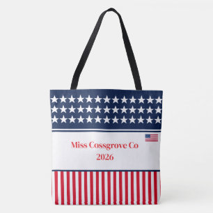 Stars & stripes Pageant Titel Boodschappentas Draagtas