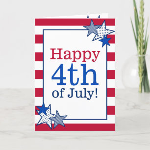 Stars Stripes Patriottisch 4th of July Typografie Feestdagen Kaart