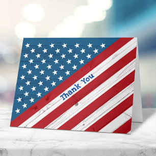 Stars & Stripes Patriottische Verenigde Staten Rus Bedankkaart
