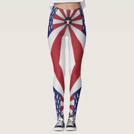 Stars Stripes Red White Blue USA Leggings (Voorkant)