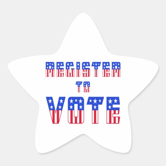 Stars & Stripes Registreer om te stemmen Ster Sticker (Voorkant)