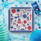 Stars, Stripes & Shenanigans Vierkant Papier Bord (Feest)