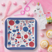 Stars, Stripes & Shenanigans Vierkant Papier Bord (Feest)